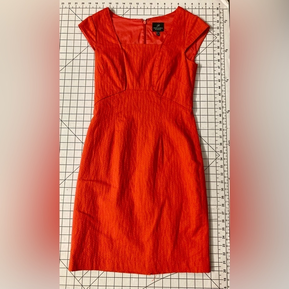 Adrianna Papell Women’s‎ Size 2 Reddish-Orange Midi Dress